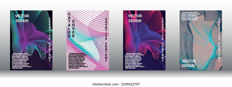 Modern design template. A set of modern abstract covers. Creative backgrounds from abstract lines to create a fashionable abstract cover, banner, poster, booklet. Vector illustration. EPS 10.