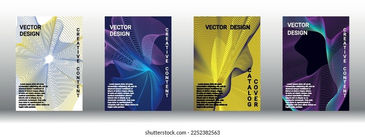 Modern design template. A set of modern abstract covers. Creative backgrounds from abstract lines to create a fashionable abstract cover, banner, poster, booklet. Vector illustration. EPS 10.