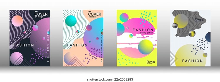 Modern design template. Set of modern abstract covers. Creative backgrounds from abstract gradient shapes to create a trendy abstract cover, banner, poster, booklet. Vector illustration. EPS 10.