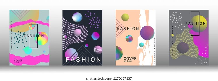 Modern design template. Set of modern abstract covers. Creative backgrounds from abstract gradient shapes to create a trendy abstract cover, banner, poster, booklet. Vector illustration. EPS 10.