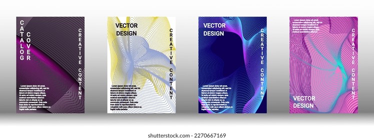 Plantilla de diseño moderna. Un conjunto de cubiertas abstractas modernas. Fondos creativos de líneas abstractas para crear una portada abstracta, pancarta, afiche, folleto de moda. Ilustración vectorial. EPS 10.
