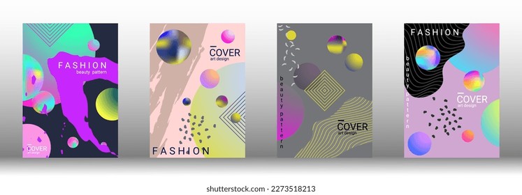 Modern design template. Set of modern abstract covers. Creative backgrounds from abstract gradient shapes to create a trendy abstract cover, banner, poster, booklet. Vector illustration. EPS 10.