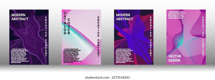 Moderne Design-Vorlage. Eine Reihe moderner abstrakter Cover. Kreative Hintergründe aus abstrakten Linien, um ein modisches abstraktes Cover, Banner, Poster, Booklet zu erstellen. Vektorgrafik. EPS10.