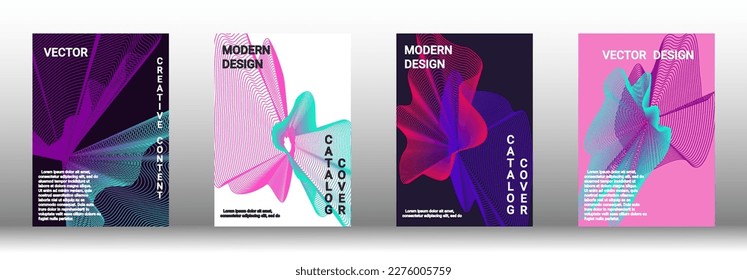 Modern design template. A set of modern abstract covers. Creative backgrounds from abstract lines to create a fashionable abstract cover, banner, poster, booklet. Vector illustration. EPS 10.