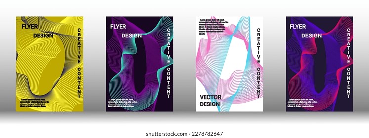 Moderne Design-Vorlage. Eine Reihe moderner abstrakter Cover. Kreative Hintergründe aus abstrakten Linien, um ein modisches abstraktes Cover, Banner, Poster, Booklet zu erstellen. Vektorgrafik. EPS10.
