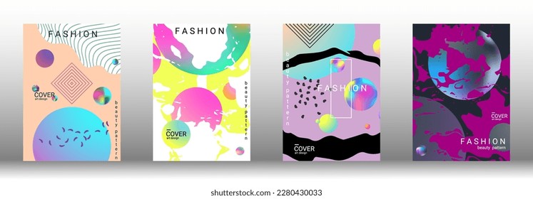 Modern design template. Set of modern abstract covers. Creative backgrounds from abstract gradient shapes to create a trendy abstract cover, banner, poster, booklet. Vector illustration. EPS 10.