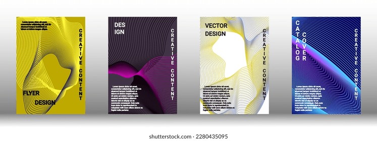 Plantilla de diseño moderna. Un conjunto de cubiertas abstractas modernas. Fondos creativos de líneas abstractas para crear una portada abstracta, pancarta, afiche, folleto de moda. Ilustración vectorial. EPS 10.