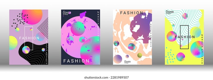 Modern design template. Set of modern abstract covers. Creative backgrounds from abstract gradient shapes to create a trendy abstract cover, banner, poster, booklet. Vector illustration. EPS 10.