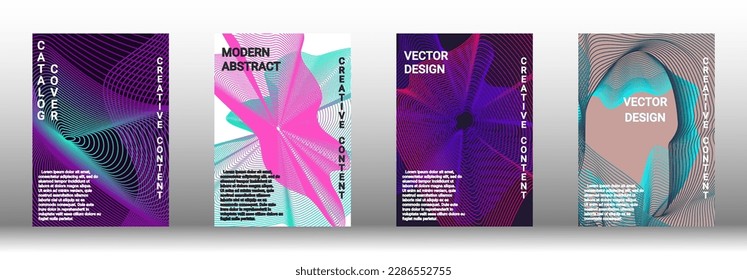 Plantilla de diseño moderna. Un conjunto de cubiertas abstractas modernas. Fondos creativos de líneas abstractas para crear una portada abstracta, pancarta, afiche, folleto de moda. Ilustración vectorial. EPS 10.