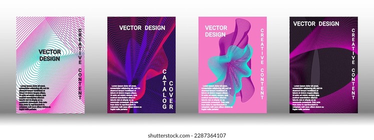 Modern design template. A set of modern abstract covers. Creative backgrounds from abstract lines to create a fashionable abstract cover, banner, poster, booklet. Vector illustration. EPS 10.