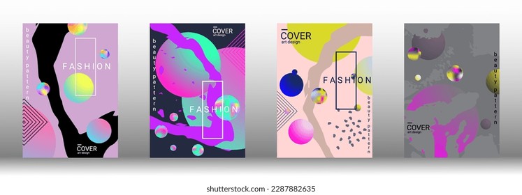 Moderne Design-Vorlage. Set von modernen abstrakten Titelbildern. Kreative Hintergründe aus abstrakten Farbverlauf-Formen, um eine trendige abstrakte Abdeckung, Banner, Poster, Broschüre zu erstellen. Vektorgrafik. EPS10.