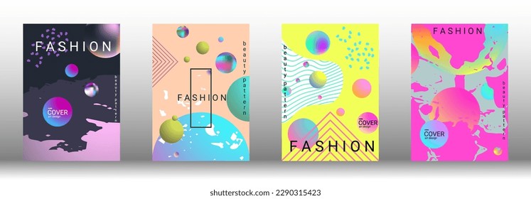 Modern design template. Set of modern abstract covers. Creative backgrounds from abstract gradient shapes to create a trendy abstract cover, banner, poster, booklet. Vector illustration. EPS 10.