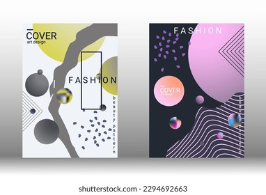 Modern design template. Set of modern abstract covers. Creative backgrounds from abstract gradient shapes to create a trendy abstract cover, banner, poster, booklet. Vector illustration. EPS 10.
