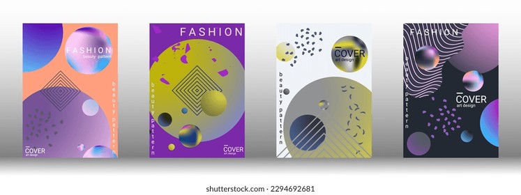 Modern design template. Set of modern abstract covers. Creative backgrounds from abstract gradient shapes to create a trendy abstract cover, banner, poster, booklet. Vector illustration. EPS 10.