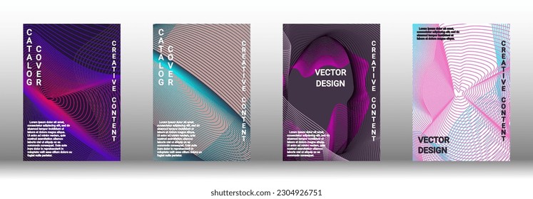Modern design template. A set of modern abstract covers. Creative backgrounds from abstract lines to create a fashionable abstract cover, banner, poster, booklet. Vector illustration. EPS 10.