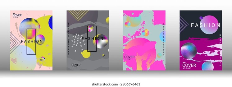 Modern design template. Set of modern abstract covers. Creative backgrounds from abstract gradient shapes to create a trendy abstract cover, banner, poster, booklet. Vector illustration. EPS 10.