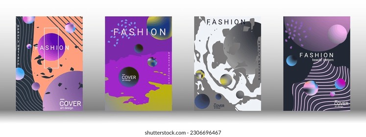 Modern design template. Set of modern abstract covers. Creative backgrounds from abstract gradient shapes to create a trendy abstract cover, banner, poster, booklet. Vector illustration. EPS 10.