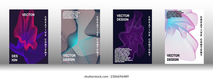 Moderne Design-Vorlage. Eine Reihe moderner abstrakter Cover. Kreative Hintergründe aus abstrakten Linien, um ein modisches abstraktes Cover, Banner, Poster, Booklet zu erstellen. Vektorgrafik. EPS10.