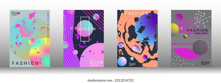 Modern design template. Set of modern abstract covers. Creative backgrounds from abstract gradient shapes to create a trendy abstract cover, banner, poster, booklet. Vector illustration. EPS 10.