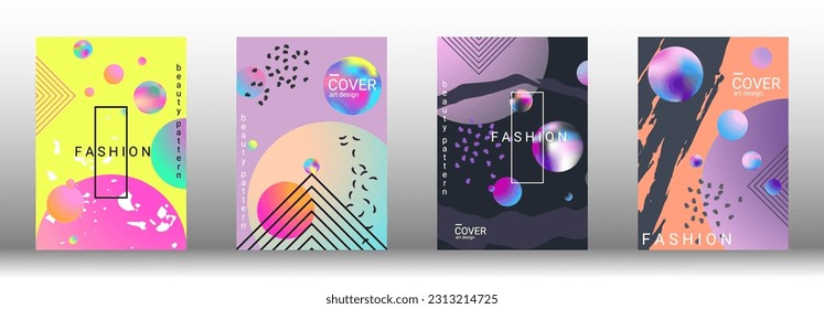 Moderne Design-Vorlage. Set von modernen abstrakten Titelbildern. Kreative Hintergründe aus abstrakten Farbverlauf-Formen, um eine trendige abstrakte Abdeckung, Banner, Poster, Broschüre zu erstellen. Vektorgrafik. EPS10.