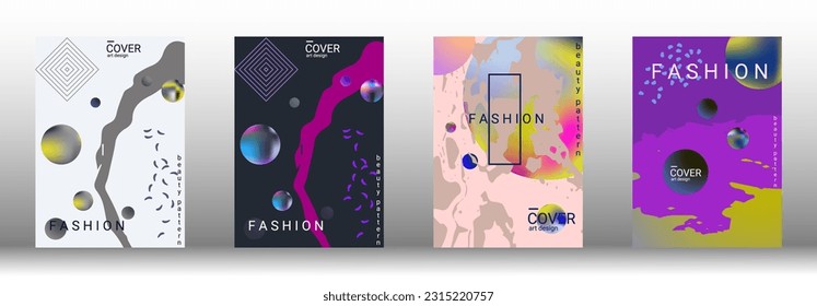 Modern design template. Set of modern abstract covers. Creative backgrounds from abstract gradient shapes to create a trendy abstract cover, banner, poster, booklet. Vector illustration. EPS 10.