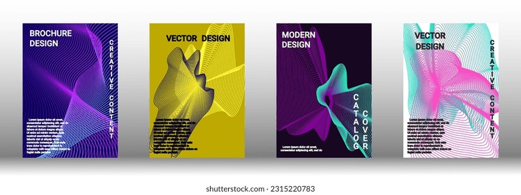 Plantilla de diseño moderna. Un conjunto de cubiertas abstractas modernas. Fondos creativos de líneas abstractas para crear una portada abstracta, pancarta, afiche, folleto de moda. Ilustración vectorial. EPS 10.