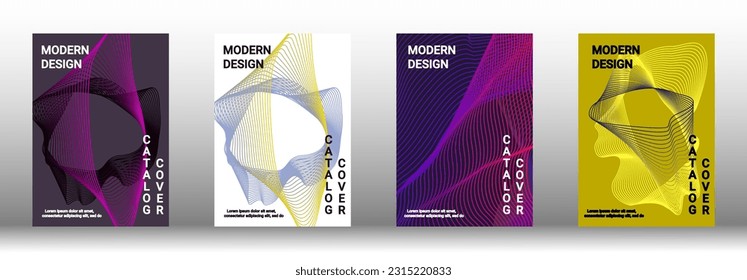 Moderne Design-Vorlage. Eine Reihe moderner abstrakter Cover. Kreative Hintergründe aus abstrakten Linien, um ein modisches abstraktes Cover, Banner, Poster, Booklet zu erstellen. Vektorgrafik. EPS10.