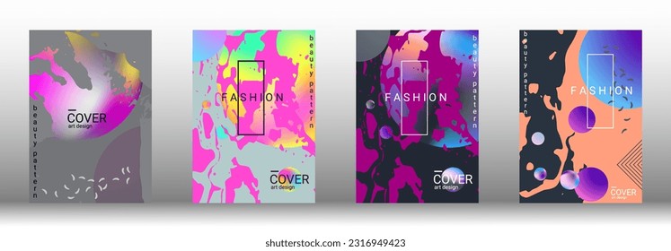 Modern design template. Set of modern abstract covers. Creative backgrounds from abstract gradient shapes to create a trendy abstract cover, banner, poster, booklet. Vector illustration. EPS 10.