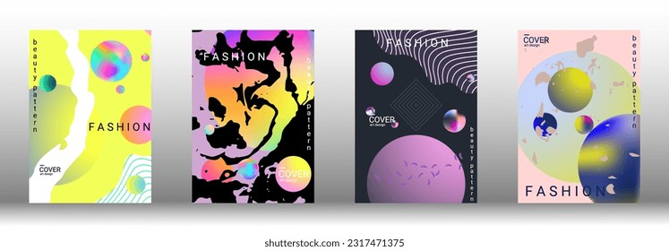 Modern design template. Set of modern abstract covers. Creative backgrounds from abstract gradient shapes to create a trendy abstract cover, banner, poster, booklet. Vector illustration. EPS 10.