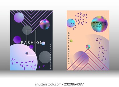 Modern design template. Set of modern abstract covers. Creative backgrounds from abstract gradient shapes to create a trendy abstract cover, banner, poster, booklet. Vector illustration. EPS 10.