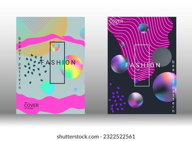 Modern design template. Set of modern abstract covers. Creative backgrounds from abstract gradient shapes to create a trendy abstract cover, banner, poster, booklet. Vector illustration. EPS 10.