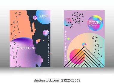 Moderne Design-Vorlage. Set von modernen abstrakten Titelbildern. Kreative Hintergründe aus abstrakten Farbverlauf-Formen, um eine trendige abstrakte Abdeckung, Banner, Poster, Broschüre zu erstellen. Vektorgrafik. EPS10.