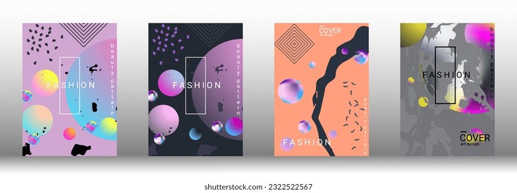 Modern design template. Set of modern abstract covers. Creative backgrounds from abstract gradient shapes to create a trendy abstract cover, banner, poster, booklet. Vector illustration. EPS 10.