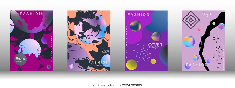 Plantilla de diseño moderna. Conjunto de cubiertas abstractas modernas. Fondos creativos a partir de formas de gradiente abstracto para crear una portada, pancarta, afiche, folleto abstracto de moda. Ilustración vectorial. EPS 10.