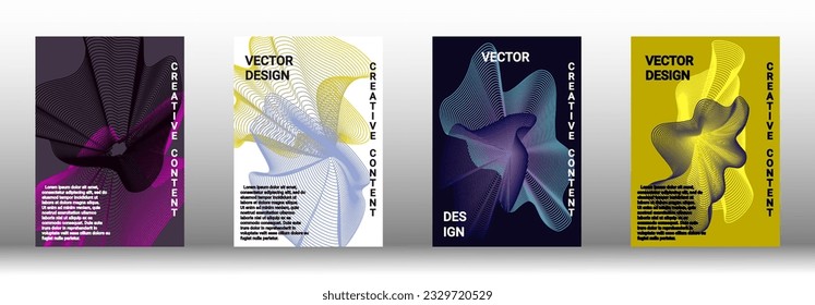 Plantilla de diseño moderna. Un conjunto de cubiertas abstractas modernas. Fondos creativos de líneas abstractas para crear una portada abstracta, pancarta, afiche, folleto de moda. Ilustración vectorial. EPS 10.