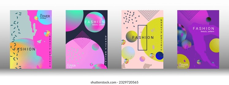 Modern design template. Set of modern abstract covers. Creative backgrounds from abstract gradient shapes to create a trendy abstract cover, banner, poster, booklet. Vector illustration. EPS 10.