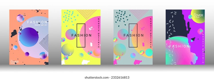 Modern design template. Set of modern abstract covers. Creative backgrounds from abstract gradient shapes to create a trendy abstract cover, banner, poster, booklet. Vector illustration. EPS 10.