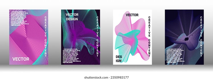 Modern design template. A set of modern abstract covers. Creative backgrounds from abstract lines to create a fashionable abstract cover, banner, poster, booklet. Vector illustration. EPS 10.