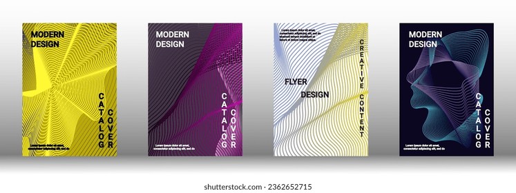 Modern design template. A set of modern abstract covers. Creative backgrounds from abstract lines to create a fashionable abstract cover, banner, poster, booklet. Vector illustration. EPS 10.