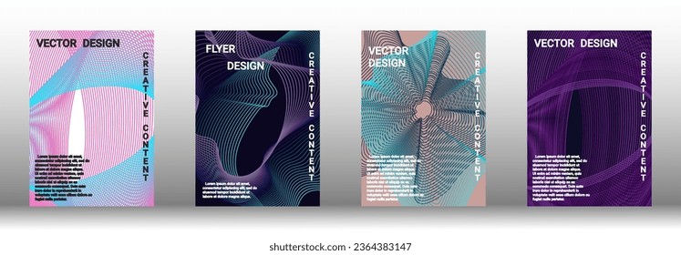 Moderne Design-Vorlage. Eine Reihe moderner abstrakter Cover. Kreative Hintergründe aus abstrakten Linien, um ein modisches abstraktes Cover, Banner, Poster, Booklet zu erstellen. Vektorgrafik. EPS10.