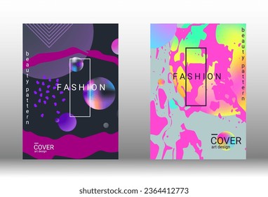 Modern design template. Set of modern abstract covers. Creative backgrounds from abstract gradient shapes to create a trendy abstract cover, banner, poster, booklet. Vector illustration. EPS 10.