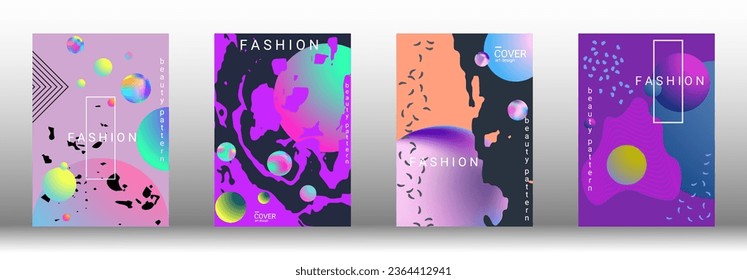 Modern design template. Set of modern abstract covers. Creative backgrounds from abstract gradient shapes to create a trendy abstract cover, banner, poster, booklet. Vector illustration. EPS 10.