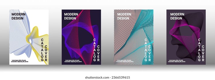 Modern design template. A set of modern abstract covers. Creative backgrounds from abstract lines to create a fashionable abstract cover, banner, poster, booklet. Vector illustration. EPS 10.