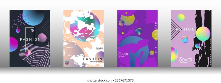 Modern design template. Set of modern abstract covers. Creative backgrounds from abstract gradient shapes to create a trendy abstract cover, banner, poster, booklet. Vector illustration. EPS 10.
