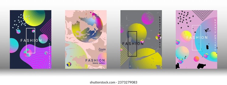 Modern design template. Set of modern abstract covers. Creative backgrounds from abstract gradient shapes to create a trendy abstract cover, banner, poster, booklet. Vector illustration. EPS 10.