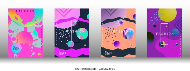 Modern design template. Set of modern abstract covers. Creative backgrounds from abstract gradient shapes to create a trendy abstract cover, banner, poster, booklet. Vector illustration. EPS 10.