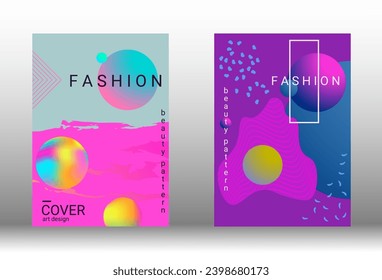 Modern design template. Set of modern abstract covers. Creative backgrounds from abstract gradient shapes to create a trendy abstract cover, banner, poster, booklet. Vector illustration. EPS 10.