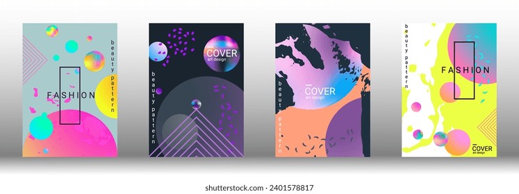 Modern design template. Set of modern abstract covers. Creative backgrounds from abstract gradient shapes to create a trendy abstract cover, banner, poster, booklet. Vector illustration. EPS 10.
