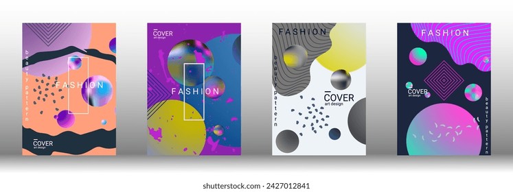 Modern design template. Set of modern abstract covers. Creative backgrounds from abstract gradient shapes to create a trendy abstract cover, banner, poster, booklet. Vector illustration. EPS 10.