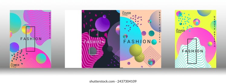 Modern design template. Set of modern abstract covers. Creative backgrounds from abstract gradient shapes to create a trendy abstract cover, banner, poster, booklet. Vector illustration. EPS 10.